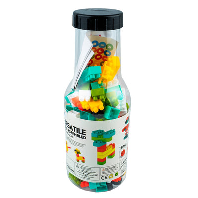 Cuburi constructii, 180 piese in sticla de plastic