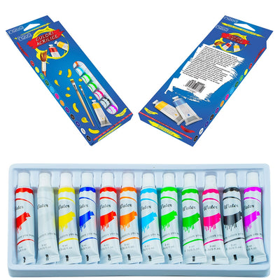 Culori acrilice, 9 ml, 12 tuburi/cutie - NEBO