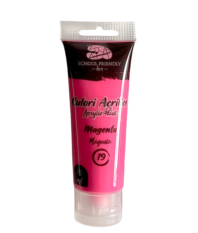 Tub vopsea acrilică Pigna Premium SF ART 75ml nuanță Magenta, ideală pentru pictură profesională pe pânză și carton telat