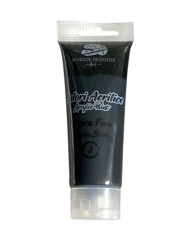 Tub vopsea acrilică Pigna Premium SF ART 75ml negru fum, pigmentat intens pentru artiști și studenți