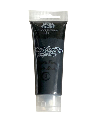 Tub vopsea acrilică Pigna Premium SF ART 75ml negru fum, pigmentat intens pentru artiști și studenți
