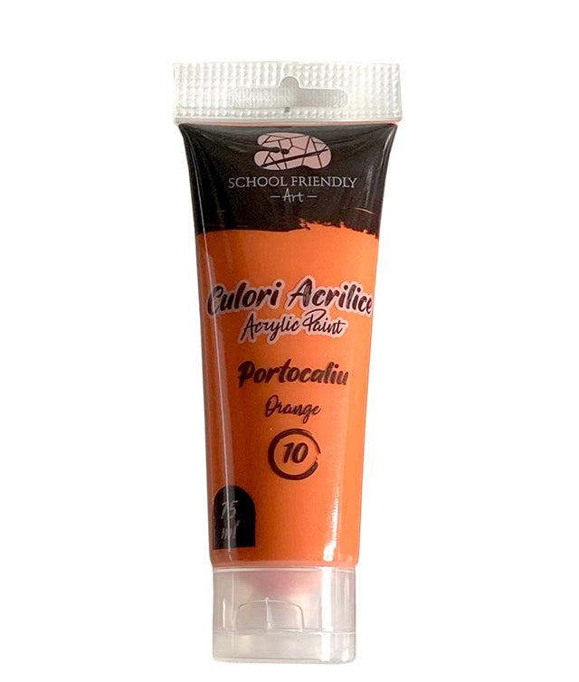 Tub vopsea acrilică Pigna Premium SF ART 75ml nuanță portocaliu, pigmentat intens pentru artiști și studenți