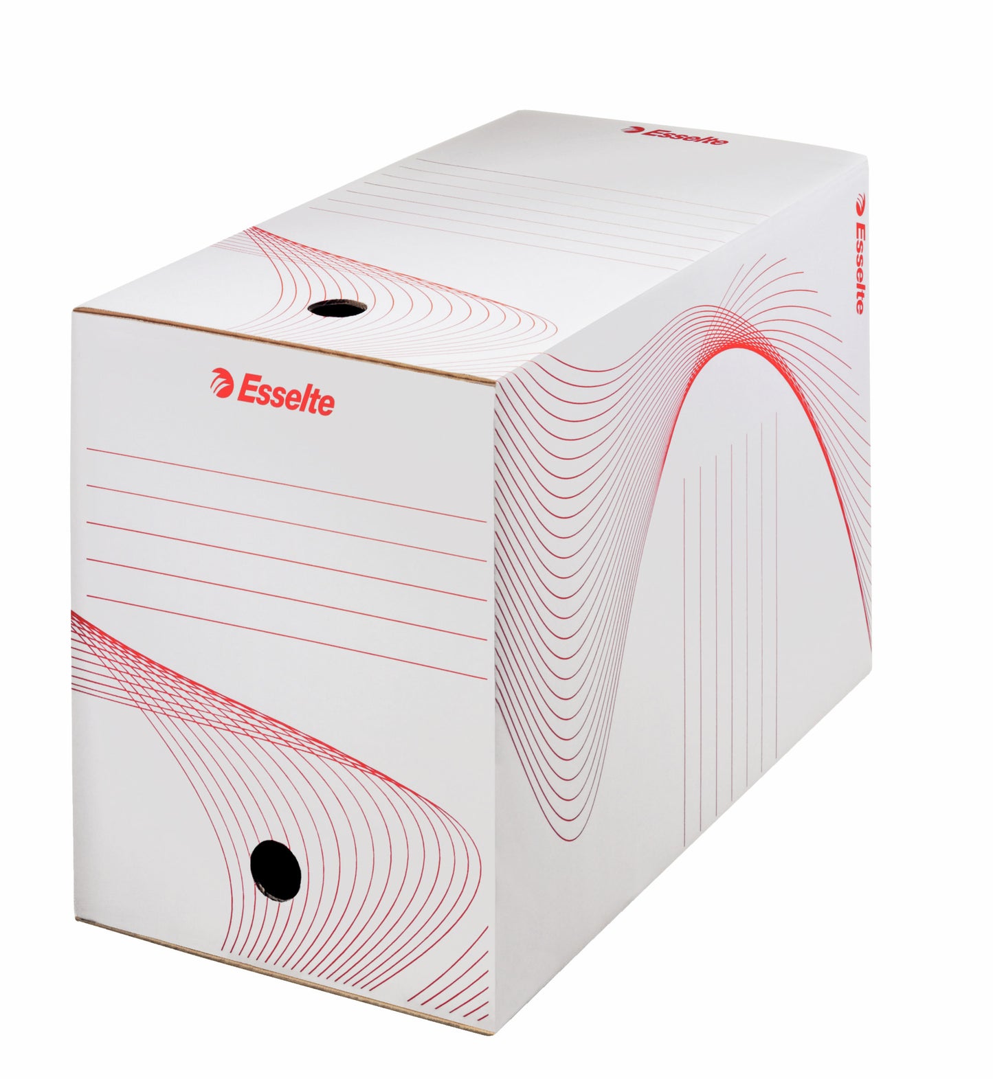Cutie de arhivare Esselte Boxy cu cotor de 200 mm, din carton reciclat, cu capacitate mare de 2000 coli, ideală pentru arhivarea pe termen lung a documentelor voluminoase