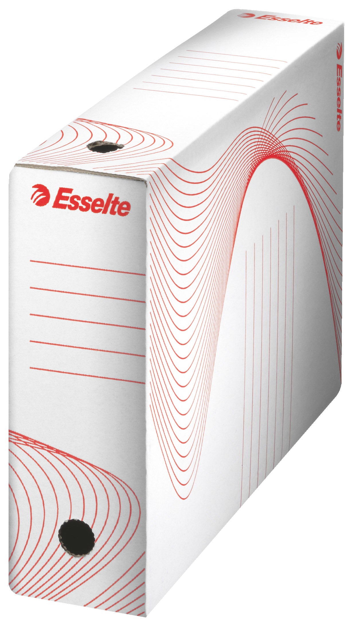Cutie de arhivare Esselte Boxy cu cotor de 80 mm, din carton reciclat, cu capacitate de 800 coli, ideală pentru arhivarea pe termen lung a documentelor