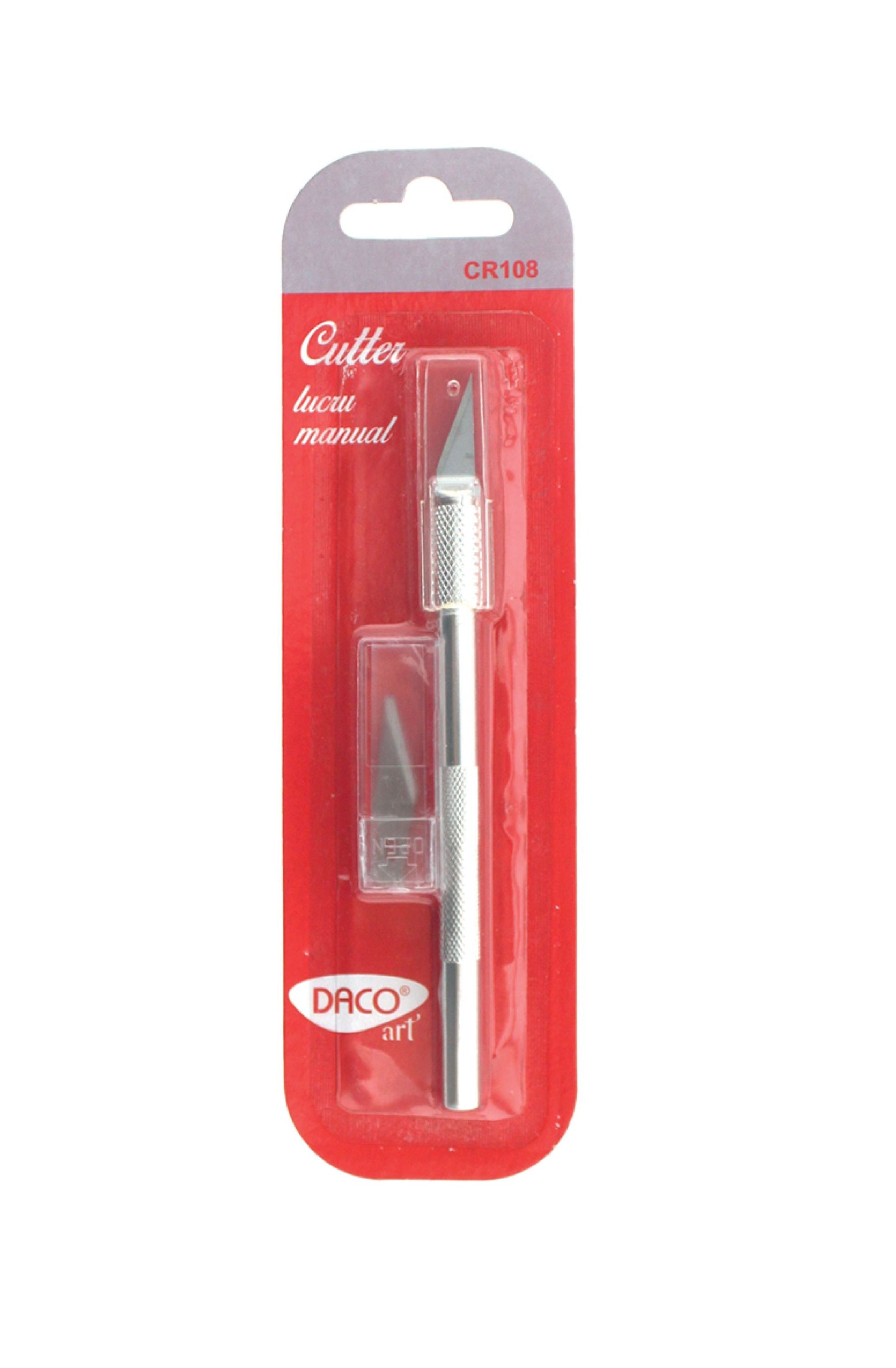 Cutter de precizie Daco CR108 de 8 mm cu 2 lame de rezervă pentru proiecte creative