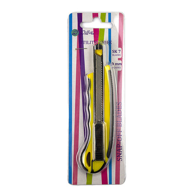 Set cutter 9 mm  cu rubber grip, sina metalica, sistem autoblocare si 5 lame de rezerva Willgo