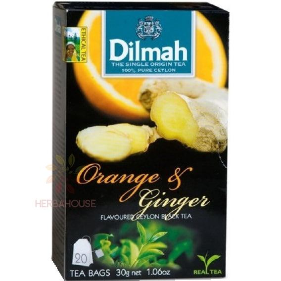Dilmah Ceai negru portocale ghimbir portionat (20buc)