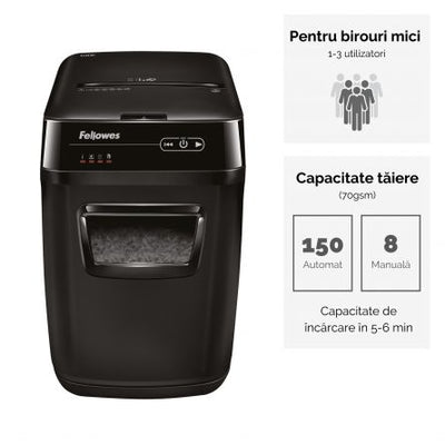 Distrugator documente automat AUTOMAX 150C CROSS-CUT FELLOWES