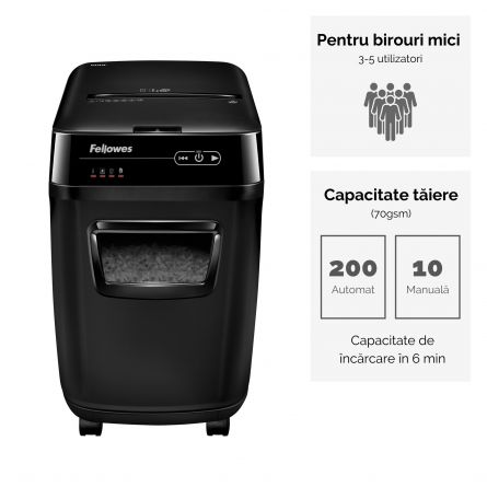 Distrugator documente automat AUTOMAX 200C CROSS-CUT FELLOWES