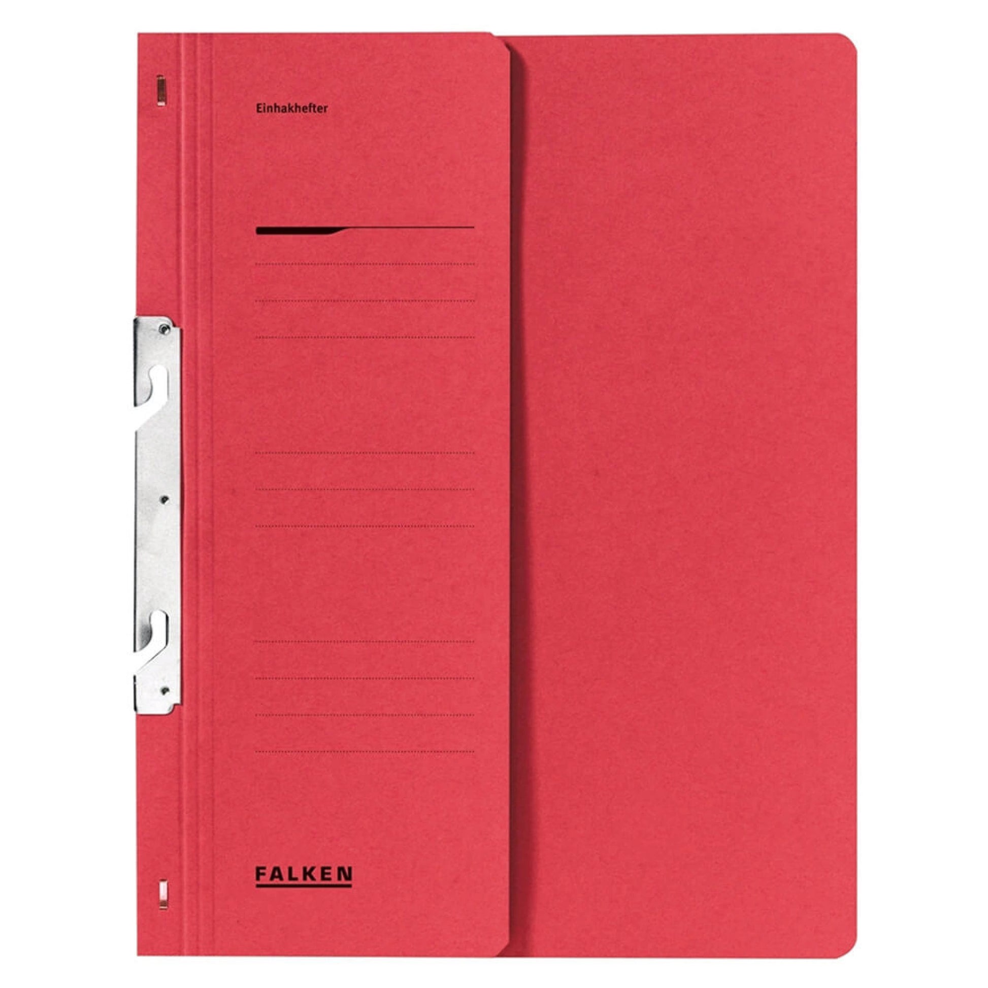 Dosar din carton roșu de 250 g/mp, format A4, cu copertă 1/2, alonjă și mecanism pentru biblioraft, ideal pentru arhivare profesională.