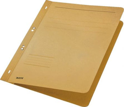 Dosar din carton reciclat format A4, cu șină pentru documente perforate și capse pentru biblioraft, certificat Blue Angel, ideal pentru arhivare ecologică