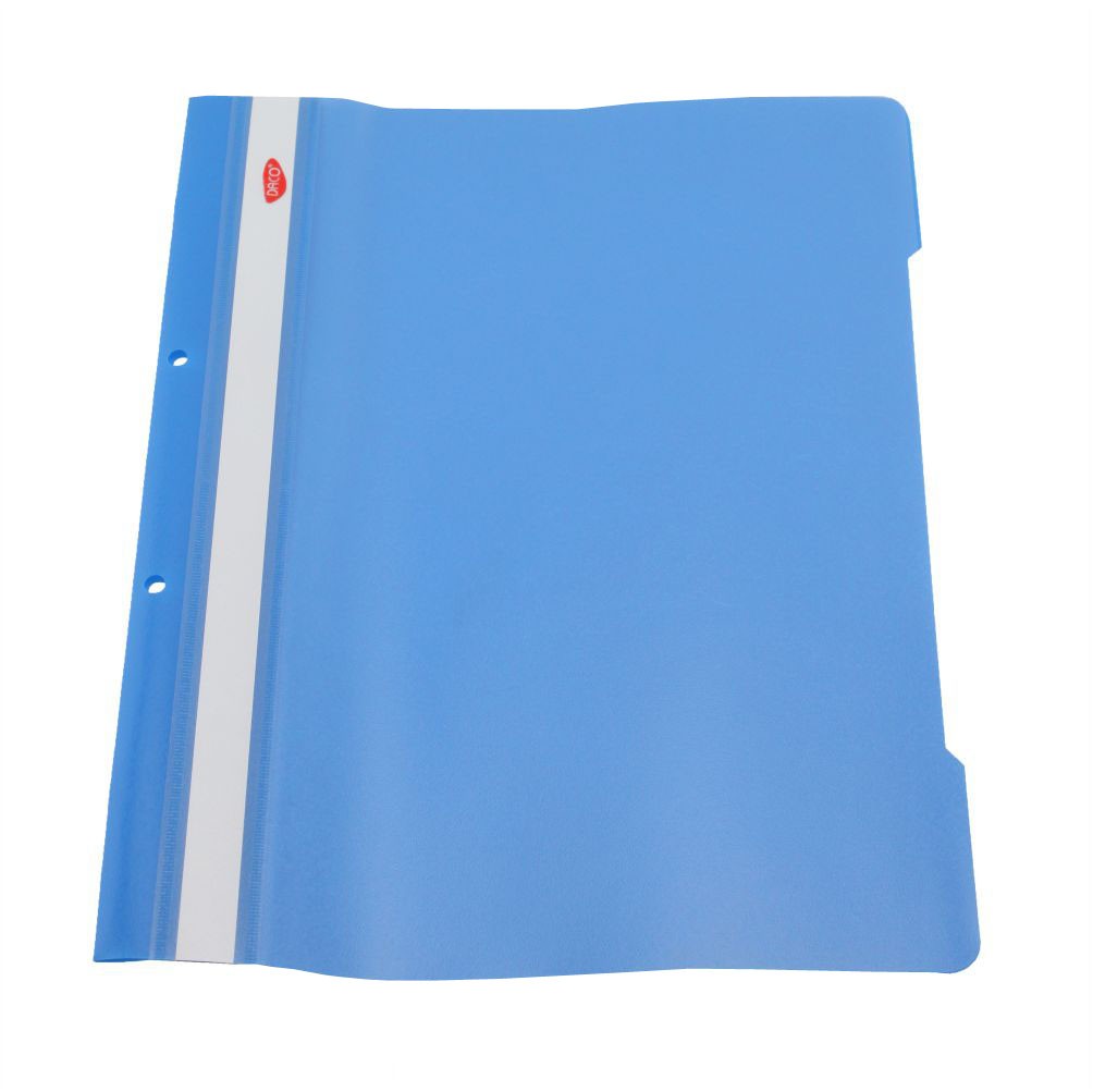 Dosar cu șină metalică DACO, format A4, din PVC, cu etichetă pe cotor pentru organizarea eficientă a documentelor de birou