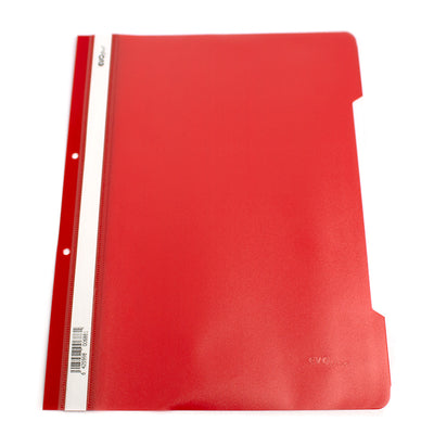 Dosar din plastic cu sina si 2 perforatii  EVOffice rosu