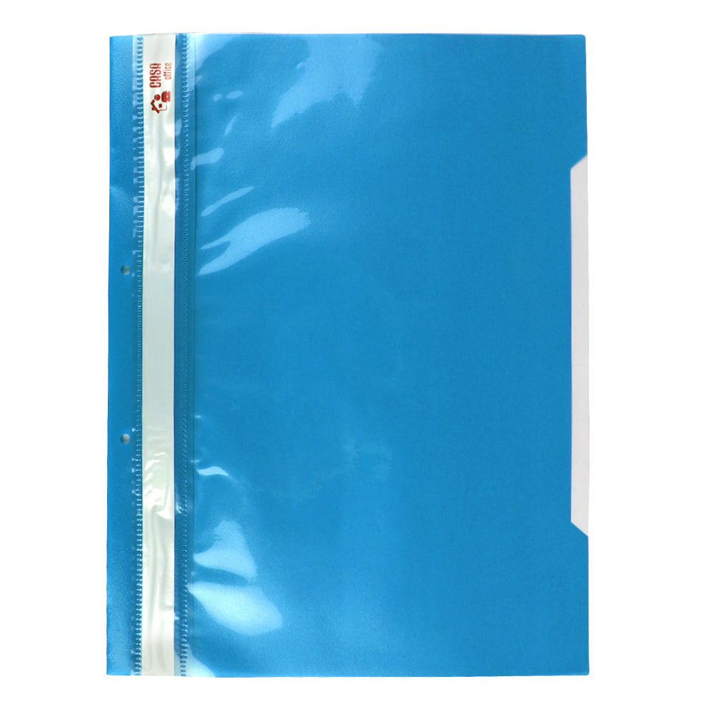 Dosar din plastic cu sina si 2 perforatii EVOffice  albastru