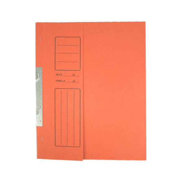 Dosar încopciat 1/2 din carton duplex portocaliu Willgo, 250 g/m², format A4, ideal pentru arhivarea eficientă și consultarea rapidă a documentelor pe coduri de culori.