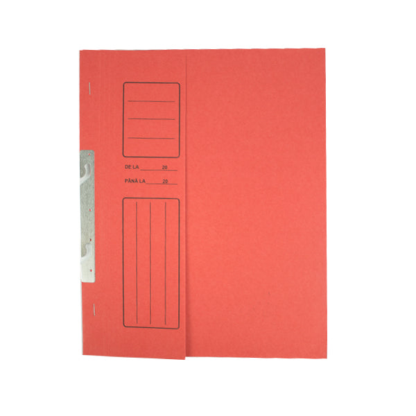 Dosar încopciat 1/2 din carton duplex roșu Willgo, 250 g/m², format A4, ideal pentru arhivarea documentelor prioritare și accesul rapid la conținut.