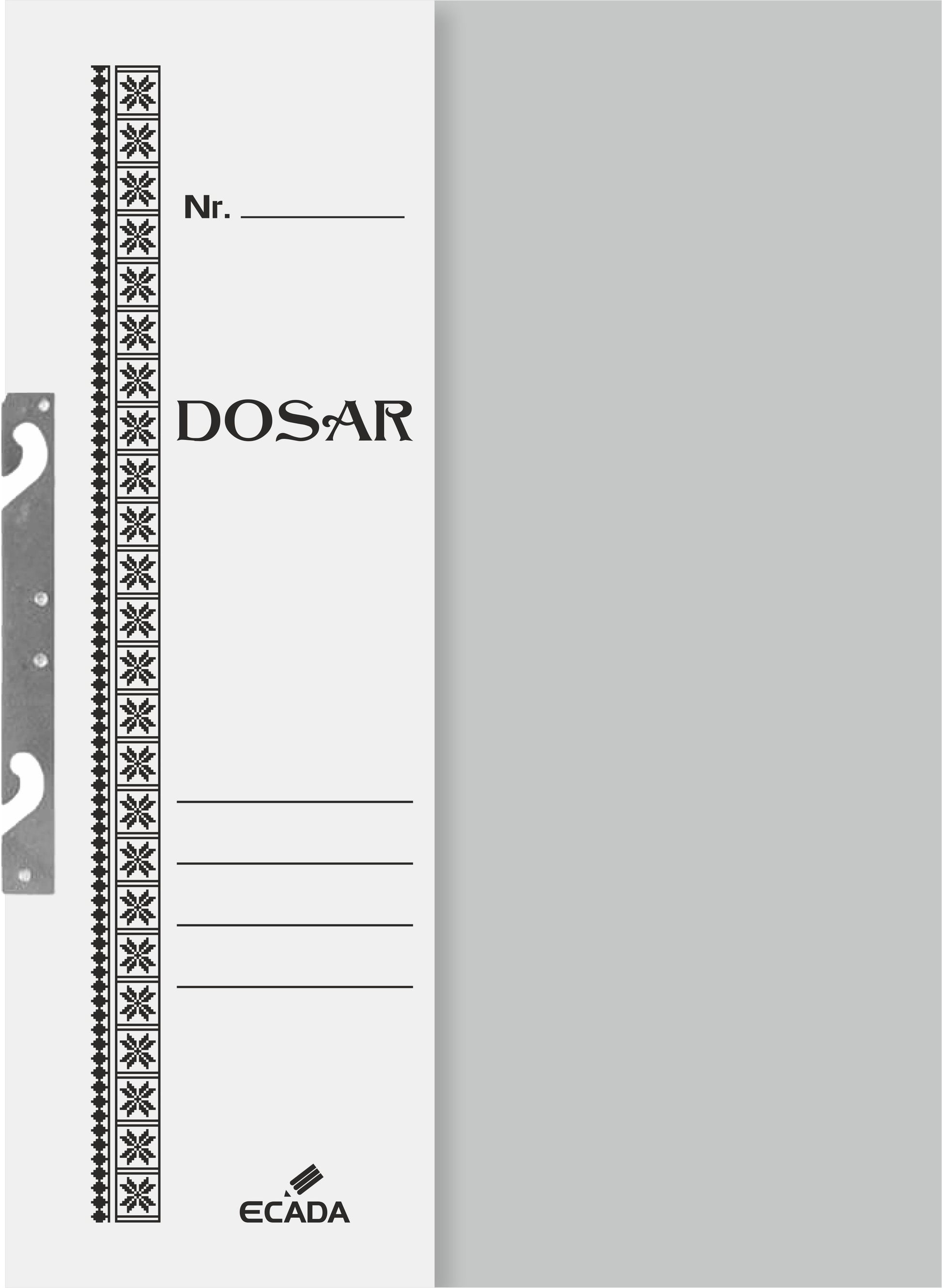 Dosar încopciat 1/2 Ecada model 51103, carton rezistent, format A4, ideal pentru consultarea rapidă și organizarea documentelor la birou