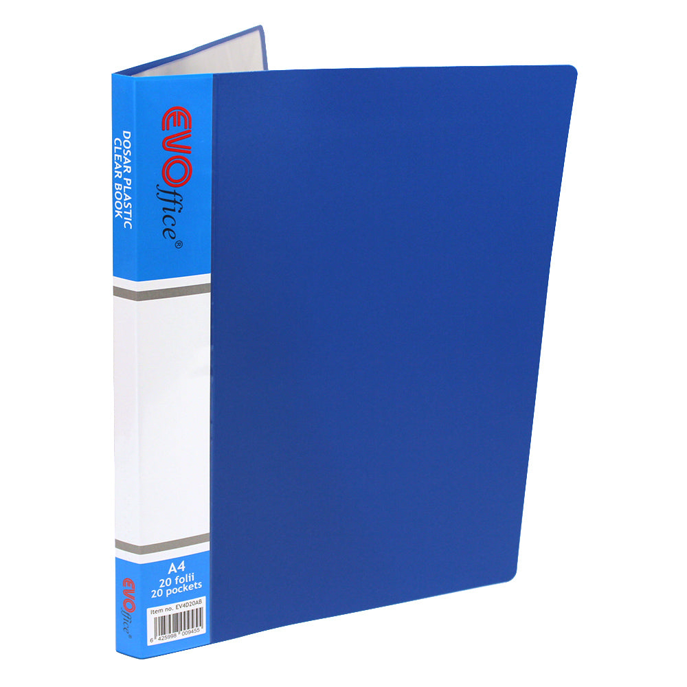 Dosar Plastic Cu 20 Folii Evoffice Albastru