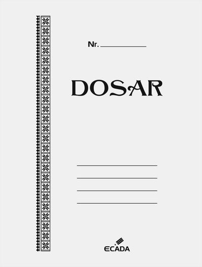 Dosar plic din carton alb ECADA, format A4, ideal pentru organizarea și protejarea documentelor la birou sau la școală.