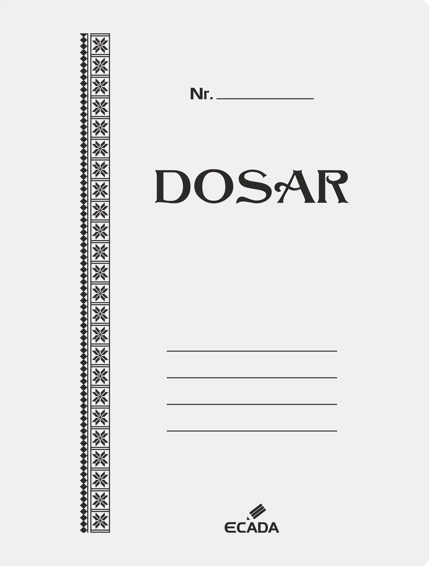 Dosar simplu din carton ECADA 51105, format A4, ideal pentru organizarea și protejarea documentelor la birou sau la școală