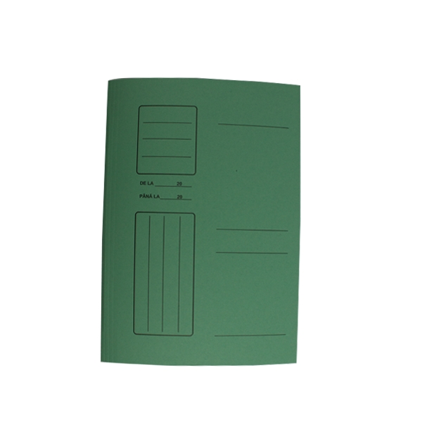 Dosar cu șină din carton duplex color WILLGO, format A4, culoare verde, gramaj 250g/mp, ideal pentru organizarea și arhivarea documentelor la birou