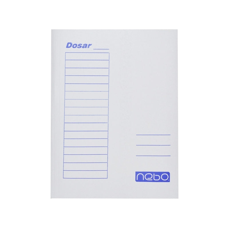 Dosar cu șină metalică din carton NEBO, format A4, set 50 bucăți, cu copertă tipizată, ideal pentru arhivarea eficientă a documentelor.