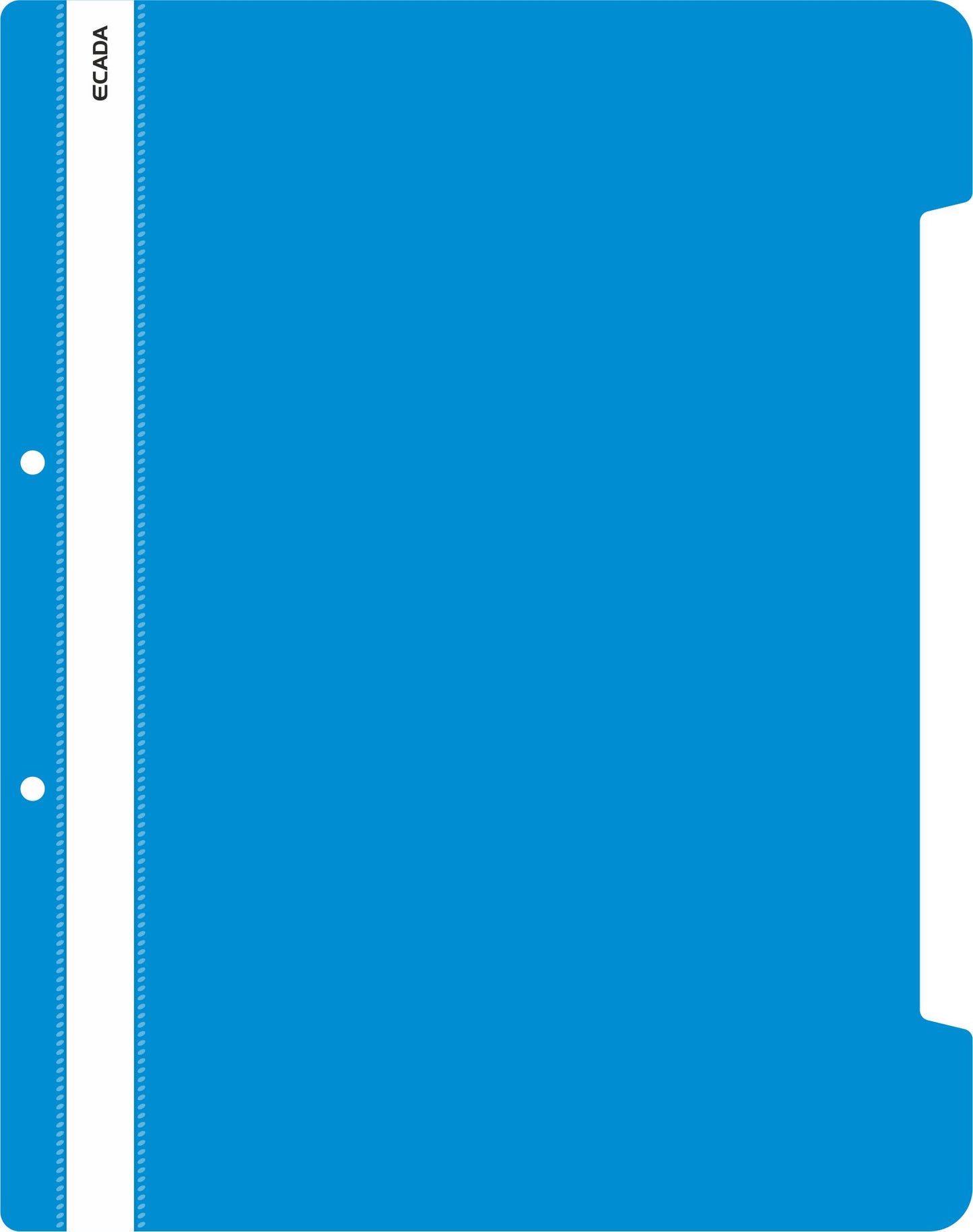 Dosar cu șină ECADA, format A4, culoare albastru închis, din plastic, cod 51001A, ideal pentru organizarea profesională a documentelor.