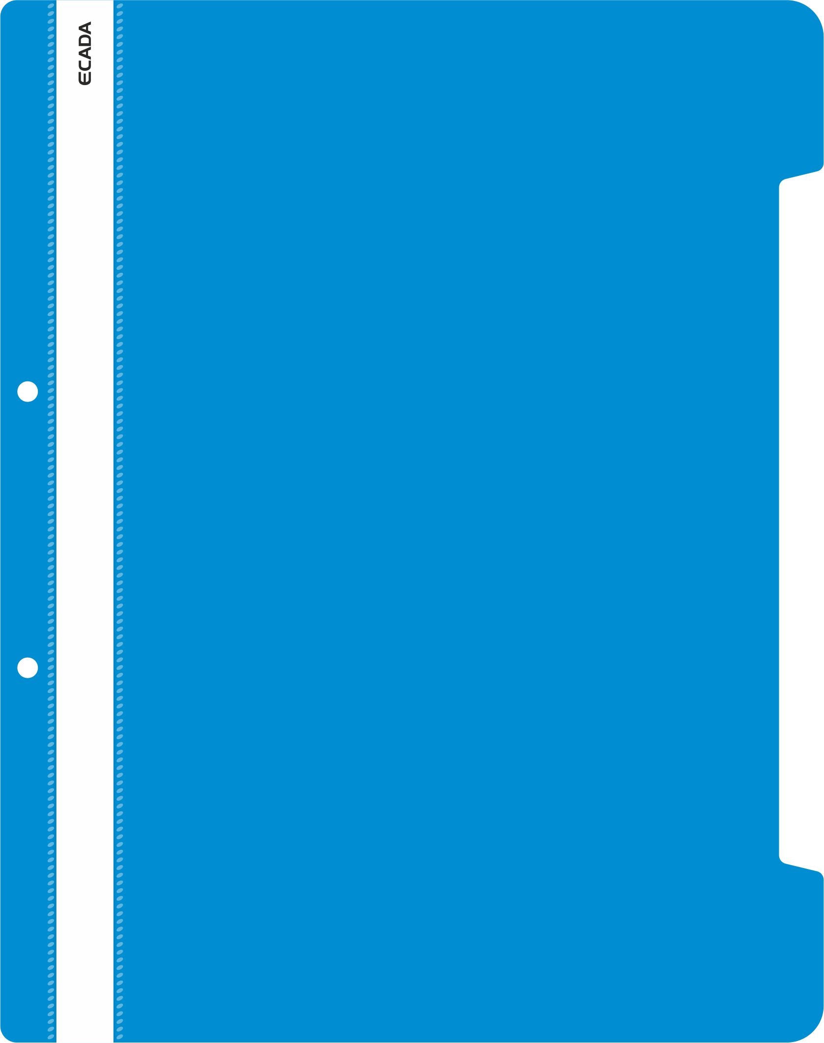 Dosar cu șină ECADA, format A4, culoare albastru închis, din plastic, cod 51001A, ideal pentru organizarea profesională a documentelor.