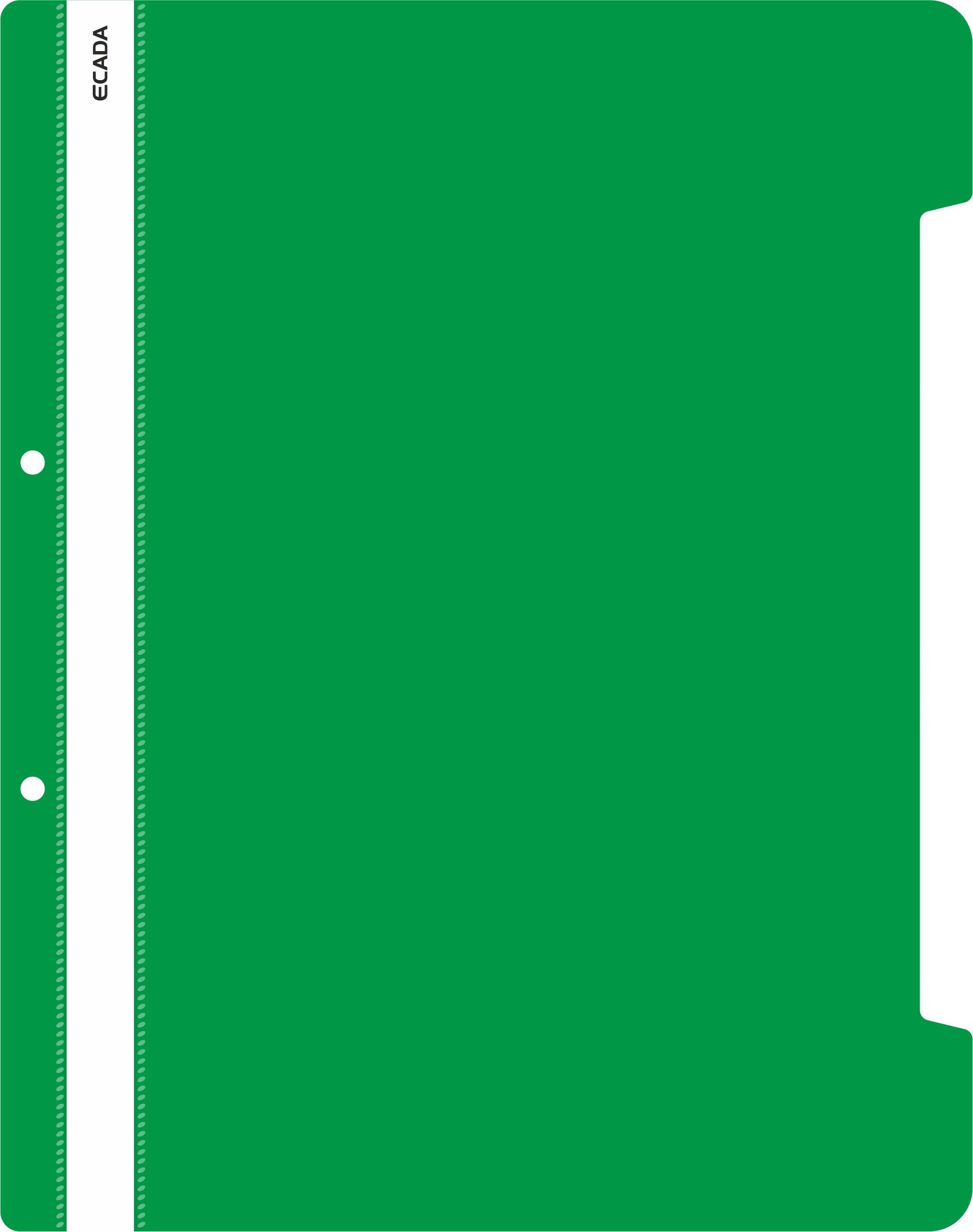 Dosar cu șină ECADA, format A4, culoare verde, din plastic, ideal pentru organizarea eficientă și protecția documentelor de birou
