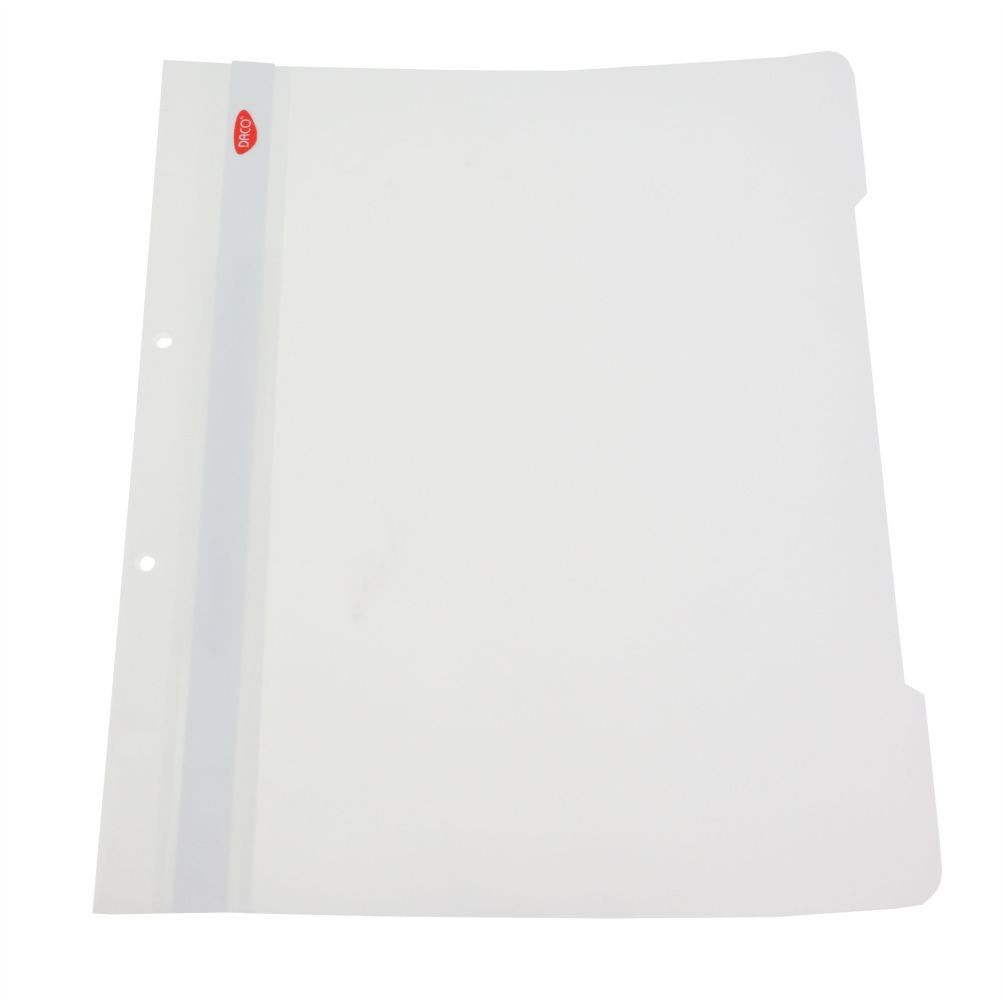 Dosar cu șină metalică DACO, format A4, din PVC rezistent, cu etichetă pe cotor, ideal pentru organizarea documentelor