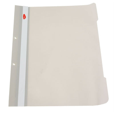 Dosar cu șină metalică DACO, format A4, culoare gri, din PVC, ideal pentru organizarea profesională și protejarea documentelor