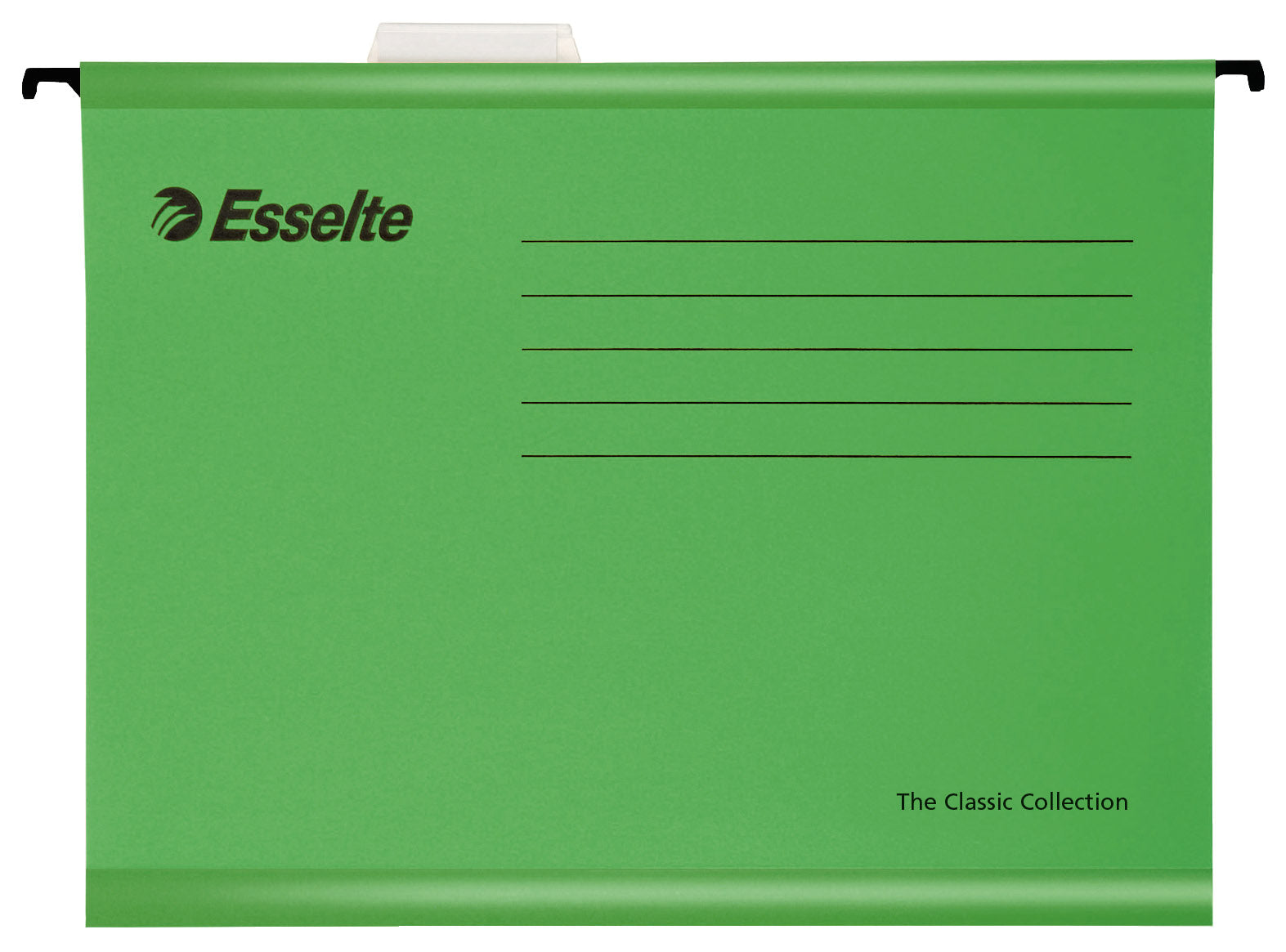 Dosar suspendabil verde standard PENDAFLEX ESSELTE, format A4, fabricat din carton reciclat, ideal pentru organizarea vizuală și arhivarea ecologică a documentelor