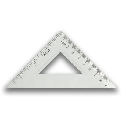 Echer din plastic transparent de 9 cm cu unghi de 90 grade și gradație duală Evoffice