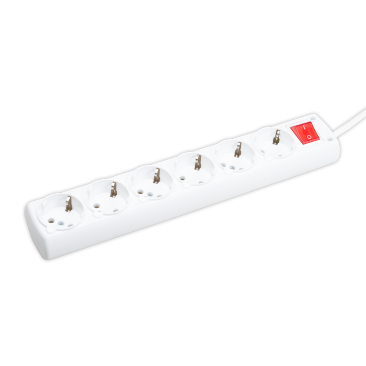 Prelungitor 1.5m 6 prize 3x1 cu întrerupător, Borsan