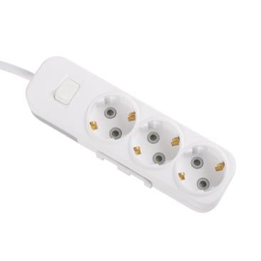 Myra prelungitor 5m 3 prize cu intrerupator, alb, Elbi
