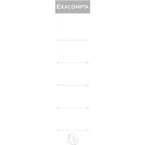 Etichete albe din carton Exacompta pentru bibliorafturi cu cotor de 50 mm, dimensiune 32x185 mm, set 10 bucăți, ideale pentru organizarea și identificarea ușoară a dosarelor