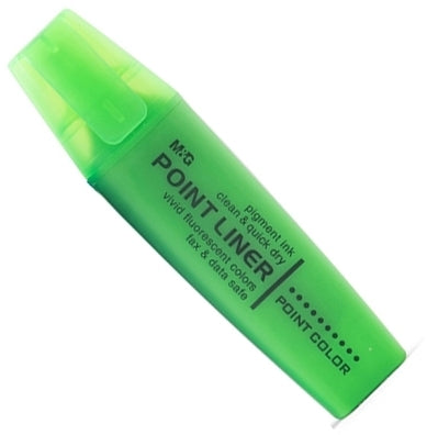 Evidentiator verde parfumat M&G varf tesit 2-5mm rezistenta 72h fara capac cerneala non-toxica uscare rapida