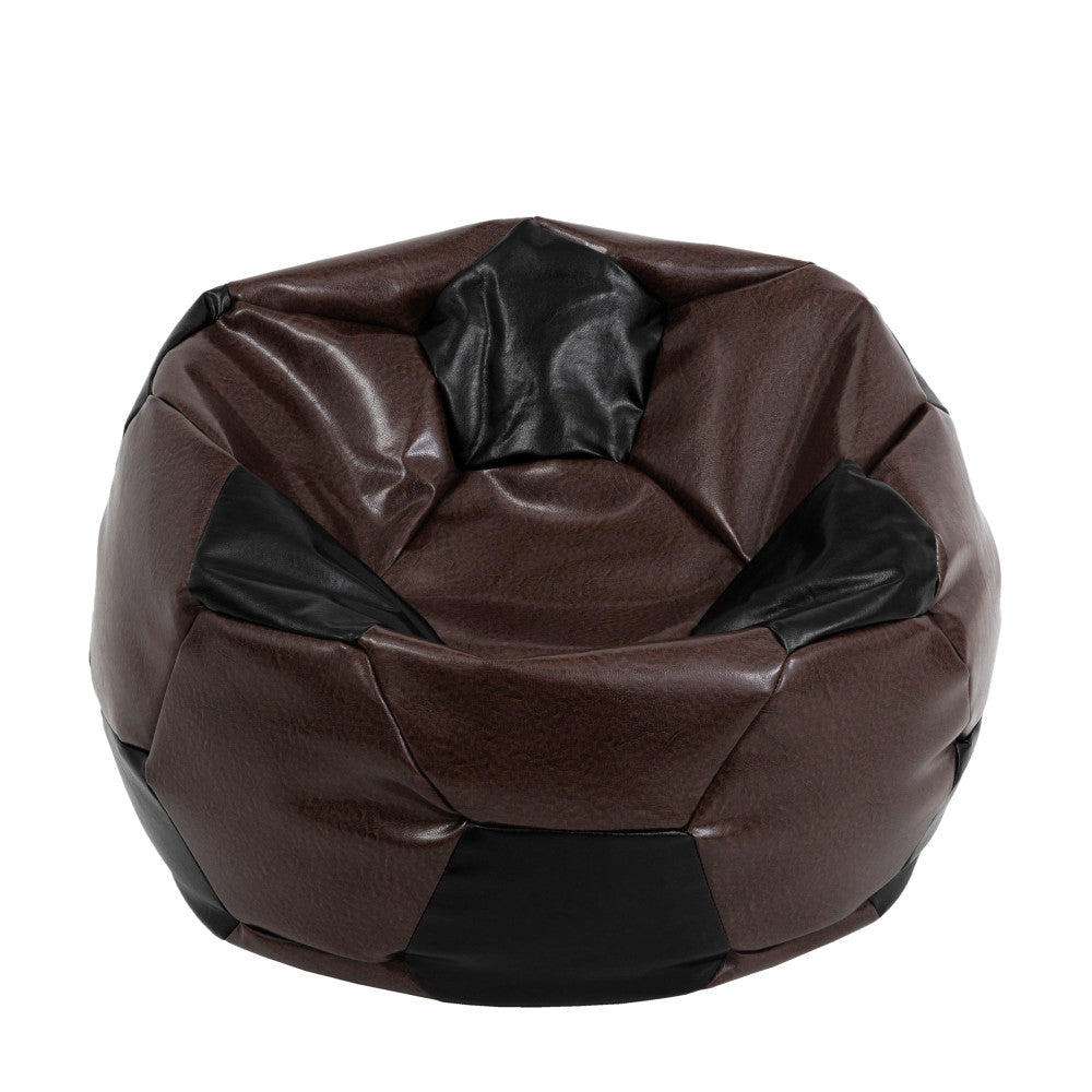 Fotoliu puf Extra Ball - imitatie piele - maro/negru