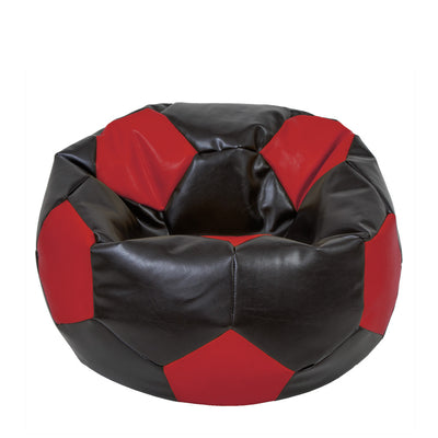 Fotoliu puf Extra Ball - imitatie piele - wenge/rosu