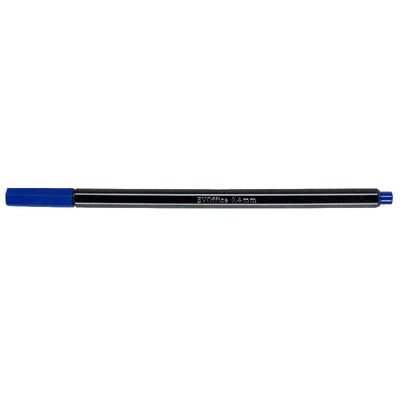 Fineliner, forma hexgonala, varf 0.4 mm EVOffice - albastru