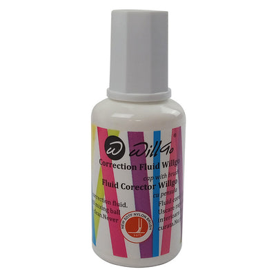 Fluid corector Willgo 20ml pe baza de solvent cu pensula uscare rapida si acoperire perfecta fara umbre la copiere