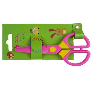 Foarfecă de hârtie sigură Willgo 13 cm pentru fete (roz), cu lame din plastic și vârfuri rotunjite