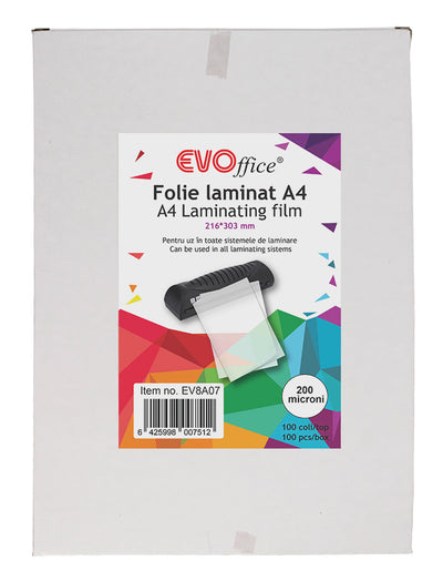 Folie laminat A4 200 microni 100 coli/top EVOffice