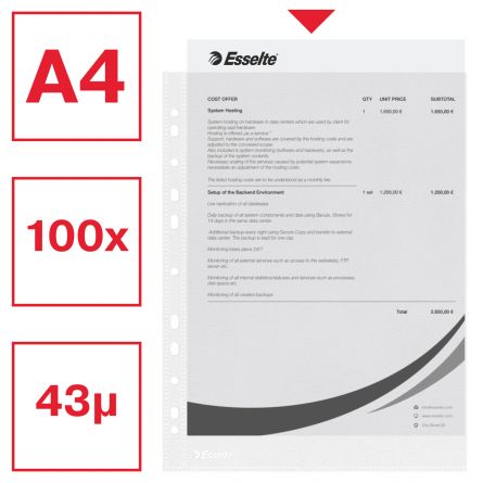 Folie Protectie A4 43 Microni 100/Set Esselte