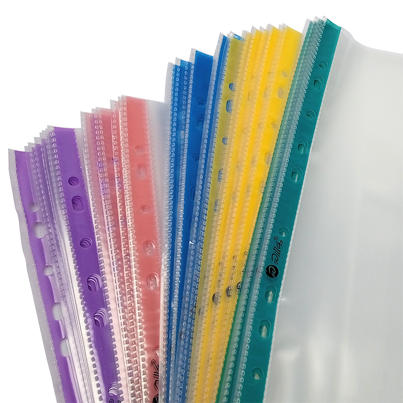 Folie Protectie Documente A4, Cristal, 105 Microni, Cu Margine Color 50 Buc/Set Willgo