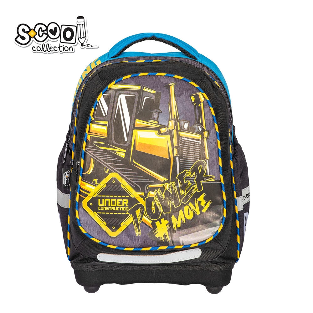 Ghiozdan anatomic S-COOL model Power 39 cm greutate 0.7 kg volum 24L spate respirabil catarama abdominala organizator chei si baza EVA