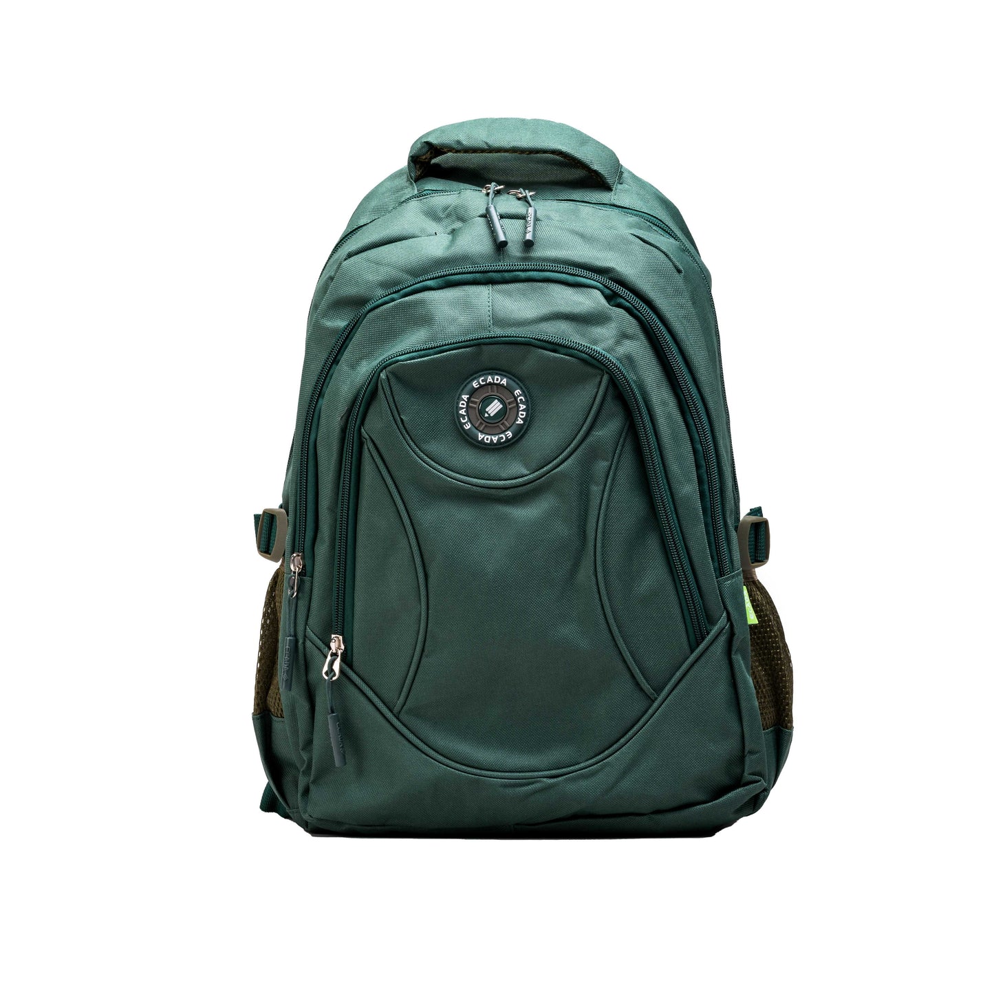 Ghiozdan baieti Ecada 61501V Uni verde armata inaltime 46 cm spate ergonomic buretat si compartimente mari pentru gimnaziu si liceu