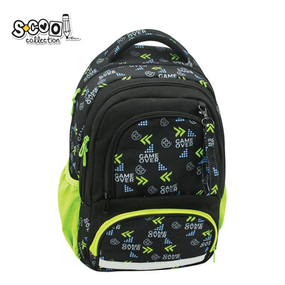 Ghiozdan ergonomic, compartiment laptop, GAME OVER, 42x31x16 cm - S-COOL