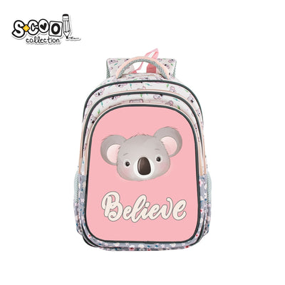 Ghiozdan fete S-COOL model 3D Believe 38 cm cu carcasa frontala din spuma EVA compartiment principal cu separator spate anatomic si curea transversala piept