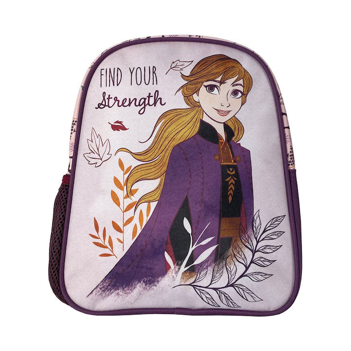 Ghiozdan gradinita fete Pigna model Disney Frozen violet cu un compartiment bretele buretate si buzunar lateral pentru apa 28 cm